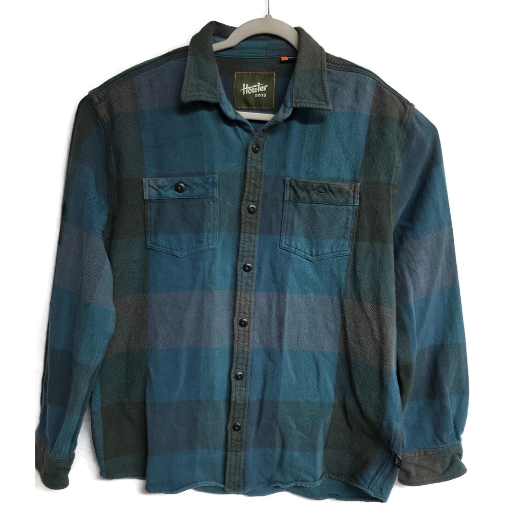 Howler Brothers Mens Shirt Blue Rodanthe Blanket Flannel Size Large